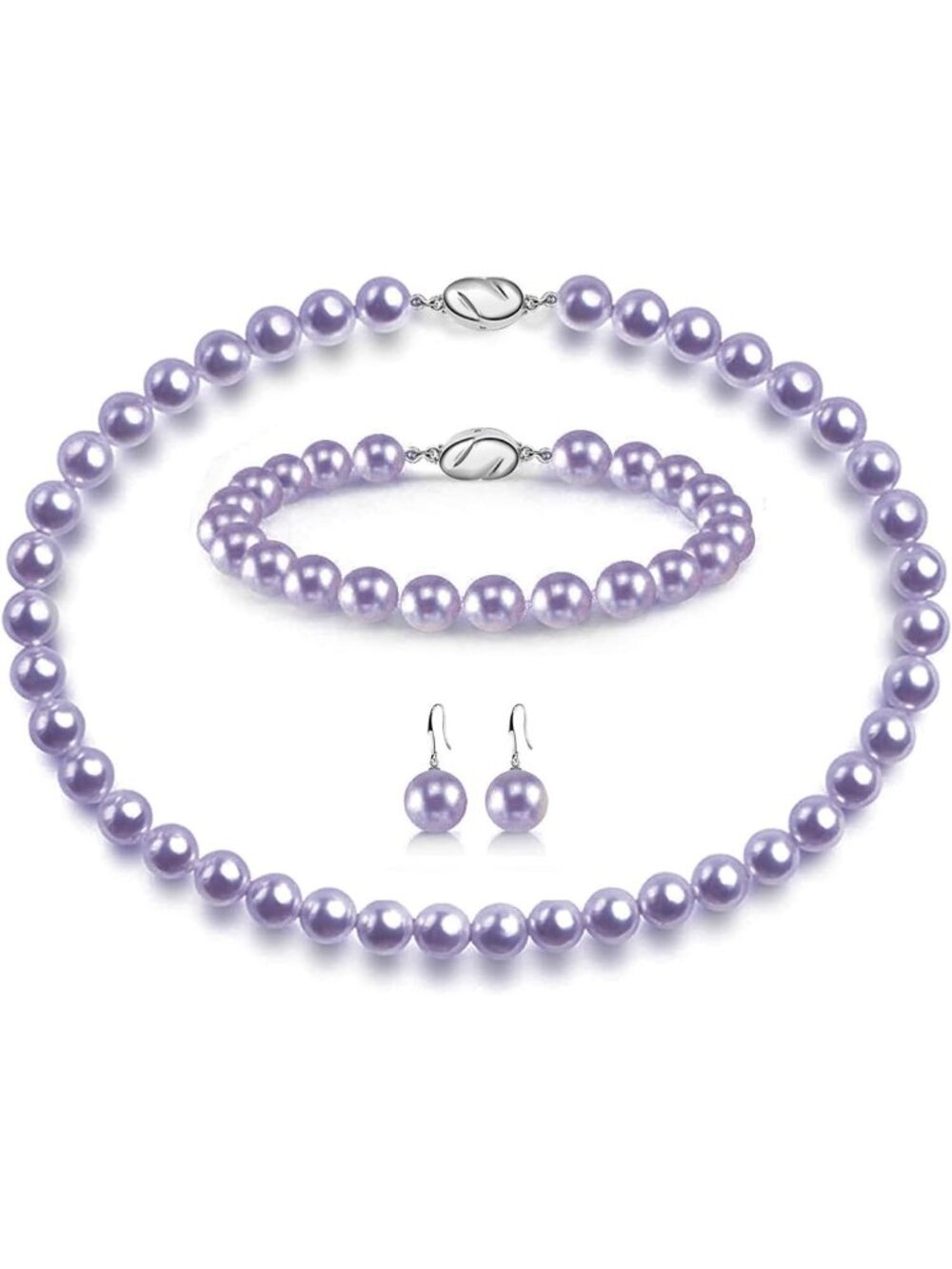 Elegant Pearl Jewelry Set for Women - 3 Piece Necklace, Bracelet & Earrings Gift
